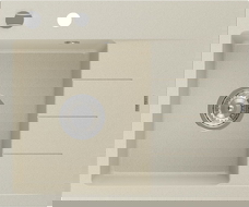 Mexen Ben granitový drez 1-komorový s odkapávačom, ľavý 600 x 500 mm, béžový, chróm sifón - 6522605000-69