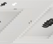 Mexen Ben jednokomorový granitový drez s odkvapkávačom, ľavý 600 x 500 mm, biely, čierny sifón - 6522605000-20-B