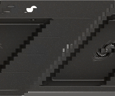 Mexen Ben jednokomorový žulový drez s odkvapkávačom, ľavý 600 x 500 mm, čierny/zlatý metalik, čierny sifón