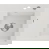 Mexen Ben žulový drez s 1 komorou a pravým odkvapkávacím priestorom 600 x 500 mm, biely, chrómová sifón - 6523605000-20