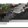Mexen Ben granitový drez 1-komorový s odkvapkávačom pravý 600 x 500 mm čierny/strieborný metalik, sifón zlatý - 6523605000-73-G