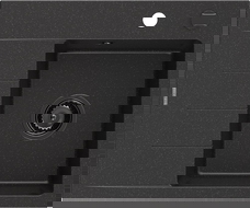 Mexen Ben Granitový drez 1-komorový s odkvapkávačom, pravý 600x500 mm, čierny/strieborný metalik, sifón čierny