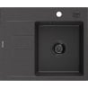 Mexen Ben granitový drez 1-komorový s odkvapkávačom, pravý 600 x 500 mm, čierny s bodkami, čierny sifón