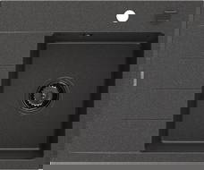 Mexen Ben granitový drez 1-komorový s odkvapkávačom, pravý 600 x 500 mm, čierny s bodkami, čierny sifón