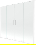 Mexen Velar L Duo dvojkrídlová zasúvacia vaňová zástenka 180 x 150 cm, priehľadná, biela - 896-180-003-02-20