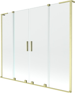 Mexen Velar L Duo vaňová zástena 2-krídlová posuvná 180 x 150 cm, transparentná, zlatá kartáčovaná - 896-180-003-02-55