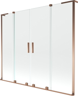 Mexen Velar L Duo dvojkrídlová vaňová zástena posuvná 180 x 150 cm, transparentná, ružové zlato - 896-180-003-02-60