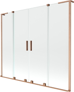 Mexen Velar L Duo vaňová zástena 2-krídlová posuvná 180 x 150 cm, priehľadná, brúsená meď - 896-180-003-02-65