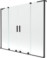 Mexen Velar L Duo vaňová zástenka 2-krídlová posuvná 180 x 150 cm, transparentná, čierna - 896-180-003-02-70
