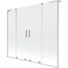 Mexen Velar L Duo vaňová clona, dvojkrídlová, posuvná, 180 x 150 cm, transparentná, brúsený nikel - 896-180-003-02-97