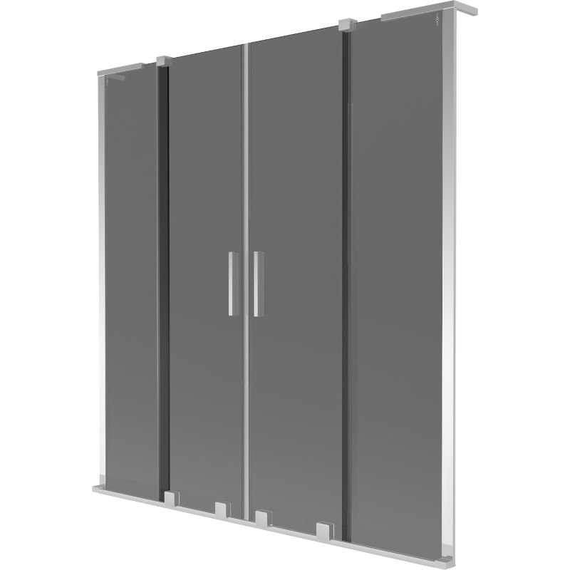 Mexen Velar L Duo vaňová zástena 2-krídlová posuvná 140 x 150 cm, grafit, chróm - 896-140-003-42-01