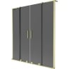 Mexen Velar L Duo dvojkrídlový posuvný vaňový paraván 140 x 150 cm, grafit, zlatý brúsený - 896-140-003-42-55