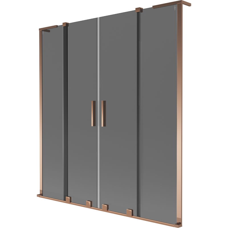 Mexen Velar L Duo vaňová zástenou 2-krídlové posuvné 140 x 150 cm, grafit, ružové zlato - 896-140-003-42-60