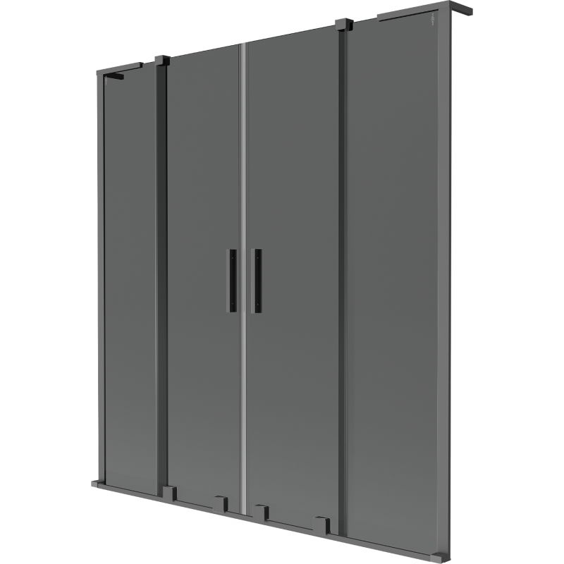 Mexen Velar L Duo vaňová zástena 2-krídlová posuvná 160 x 150 cm, grafit, gun metal - 896-160-003-42-95