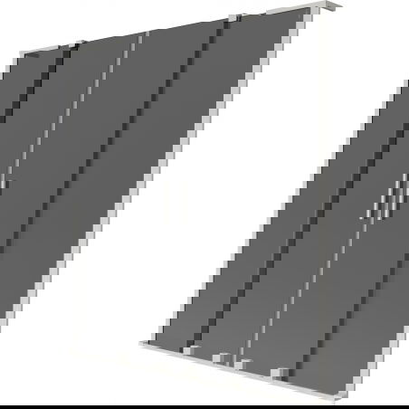 Mexen Velar L Duo sprchová zástena 2-krídlová zasúvacia 160 x 150 cm, grafit, kartáčovaný nikel - 896-160-003-42-97