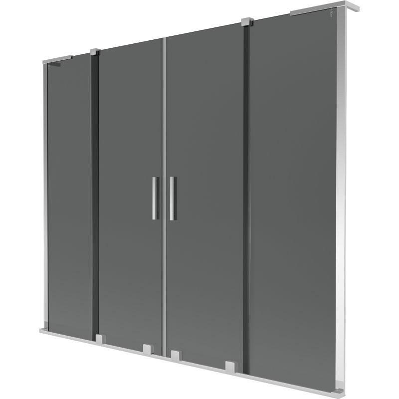 Mexen Velar L Duo vaňová zástena 2-krídlová posuvná 170 x 150 cm, grafit, chróm - 896-170-003-42-01