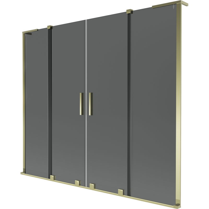 Mexen Velar L Duo vaňová zástenia 2-krídlová posuvná 170 x 150 cm, grafit, zlatá - 896-170-003-42-50