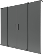Mexen Velar L Duo sprchový paraván 2-krídlový posuvný 170 x 150 cm, grafit, brúsená šedá zbraň - 896-170-003-42-66