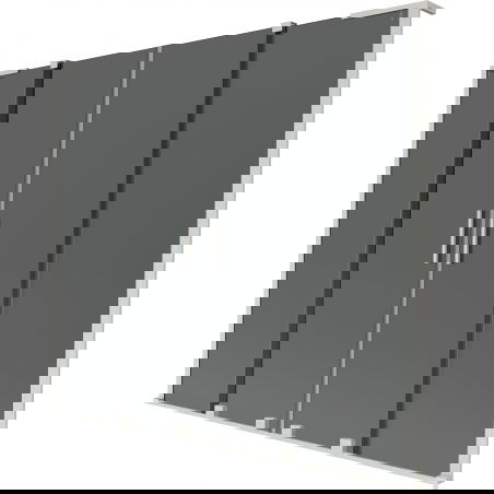 Mexen Velar L Duo vaňová zástenka 2-krídlová posuvná 170 x 150 cm, grafit, brúsený nikel - 896-170-003-42-97