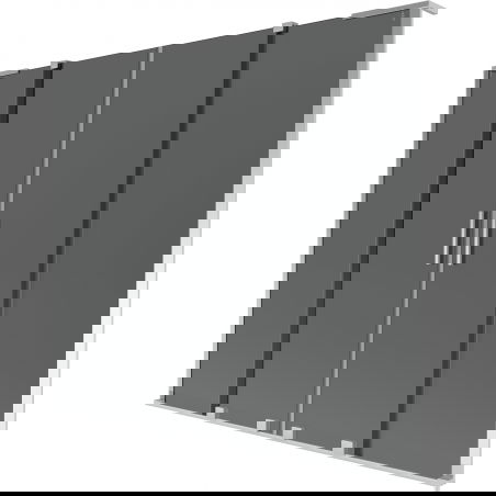 Mexen Velar L Duo paraván na vaňu 2-krídlový posuvný 200 x 150 cm, grafit, chróm - 896-200-003-42-01