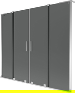 Mexen Velar L Duo paraván na vaňu 2-krídlový posuvný 200 x 150 cm, grafit, chróm - 896-200-003-42-01