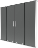 Mexen Velar L Duo vaňová zástenka 2-krídlová posuvná 200 x 150 cm, grafit, chróm - 896-200-003-42-01