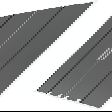 Mexen Velar L Duo vaňová zástena 2-krídlová posuvná 200 x 150 cm, grafit, biela - 896-200-003-42-20