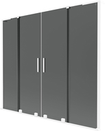 Mexen Velar L Duo vaňová zástena 2-krídlová posuvná 200 x 150 cm, grafit, biela - 896-200-003-42-20