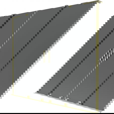 Mexen Velar L Duo vaňová zástena 2-krídlová posuvná 200 x 150 cm, grafit, zlato - 896-200-003-42-50