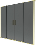 Mexen Velar L Duo vaňová zástena 2-krídlová posuvná 200 x 150 cm, grafit, zlatý kartáčovaný - 896-200-003-42-55