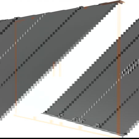 Mexen Velar L Duo vaňový paraván 2-krídlový posuvný 200 x 150 cm, grafit, ružové zlato - 896-200-003-42-60