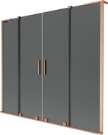 Mexen Velar L Duo vaňová zástenka 2-krídlová posuvná 200 x 150 cm, grafit, brúsená meď - 896-200-003-42-65