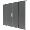 Mexen Velar L Duo paraván na vaňu 2-krídlový posuvný 200 x 150 cm, grafit, kartáčovaný nikel - 896-200-003-42-97