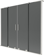Mexen Velar L Duo dvojkrídlové zasúvacie vaňové zásteny 200 x 150 cm, grafit, brúsený nikel - 896-200-003-42-97