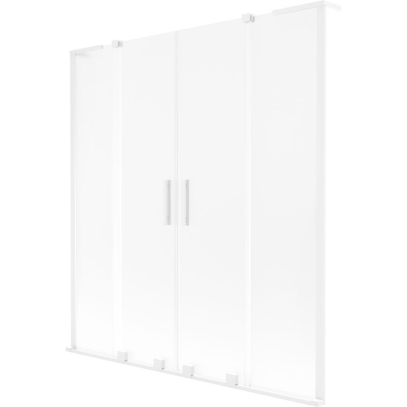 Mexen Velar L Duo paraván do vane 2-krídlový posuvný 140 x 150 cm, námraza, biela - 896-140-003-32-20