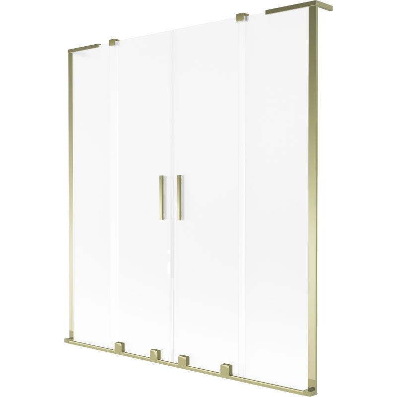 Mexen Velar L Duo vaňová zástena 2-dielna posuvná 140 x 150 cm, matné sklo, zlatý brúsený - 896-140-003-32-55