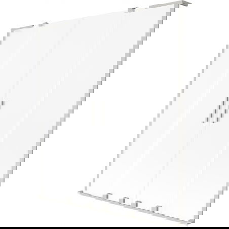 Mexen Velar L Duo dvojkrídlová posuvná vaňová zástena 140 x 150 cm, mráz, brúsený nikel - 896-140-003-32-97