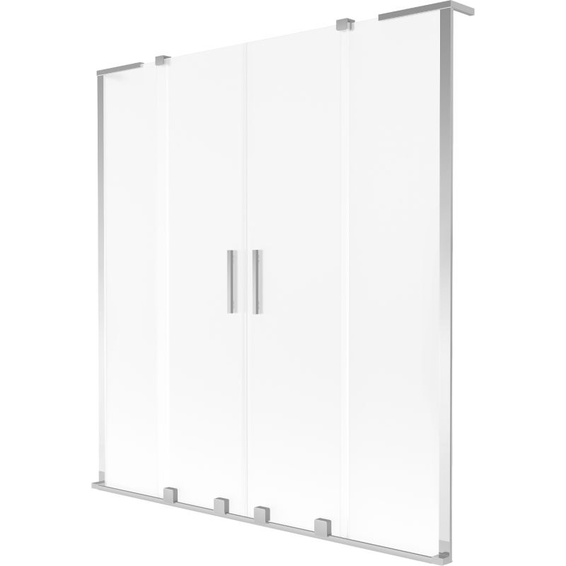 Mexen Velar L Duo vaňová zástenka 2-krídla posuvná 160 x 150 cm, matná chróm - 896-160-003-32-01