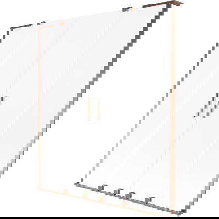 Mexen Velar L Duo vaňová zástena 2-krídlová posuvná 160 x 150 cm, mrazená, ružové zlato - 896-160-003-32-60
