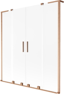 Mexen Velar L Dvojité posuvné vaňové zásteny 160 x 150 cm, mrazené, kartáčovaná meď - 896-160-003-32-65