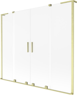 Mexen Velar L Duo dvojkrídlový vaňový paraván posuvný 170 x 150 cm, námraza, zlatý kartáčovaný - 896-170-003-32-55
