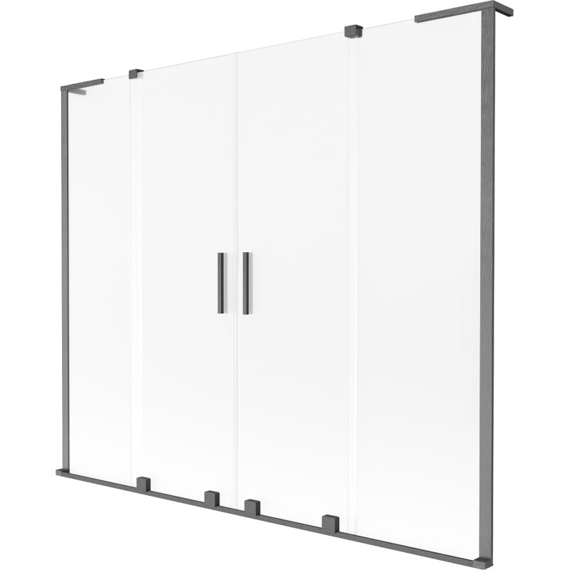 Mexen Velar L Duo vaňová zástena 2-krídlová posuvná 170 x 150 cm, matná, brúsená gun gray - 896-170-003-32-66