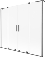 Mexen Velar L Duo vaňová zástena 2-krídlová posuvná 170 x 150 cm, matná, brúsená gun gray - 896-170-003-32-66