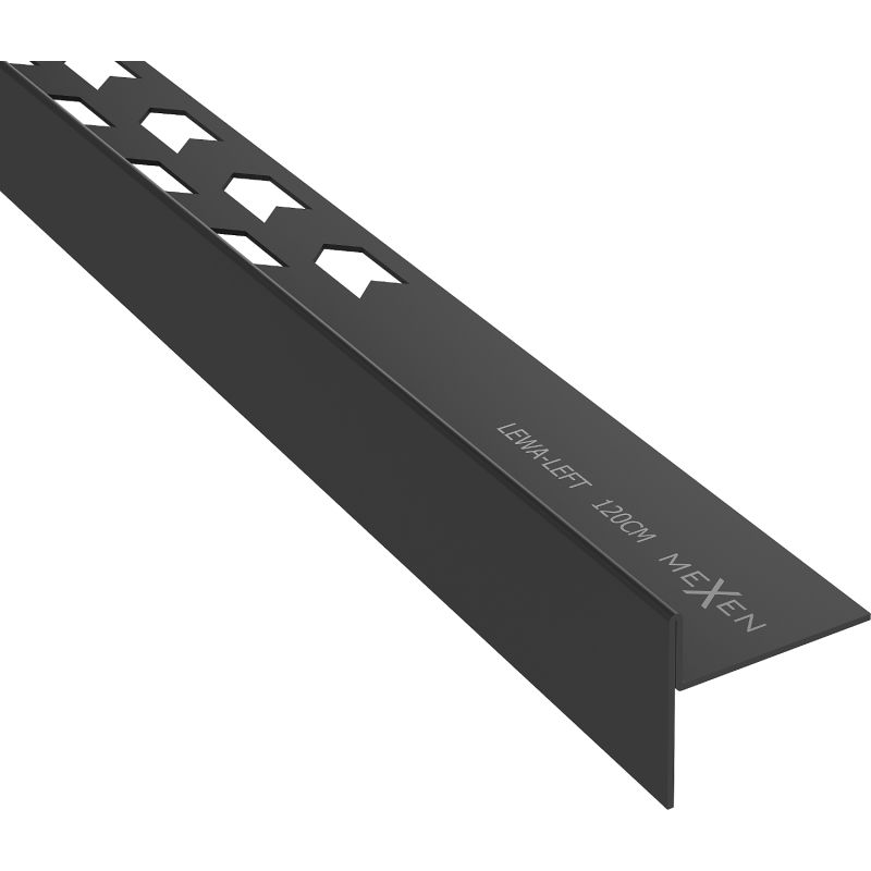 Mexen Line-B podlahová spádová lišta 120 cm ľavá, čierna - 187001120L