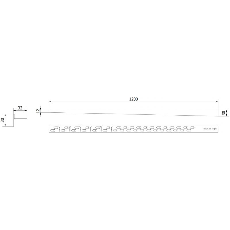 Mexen Line-B lišta sklonová podlahová 120 cm ľavá, zlatá brúsená - 185501120L