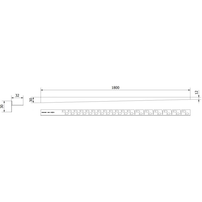 Mexen Line-B podlahová šikmá lišta 180 cm pravá, zlatá kartáčovaná - 185501180R