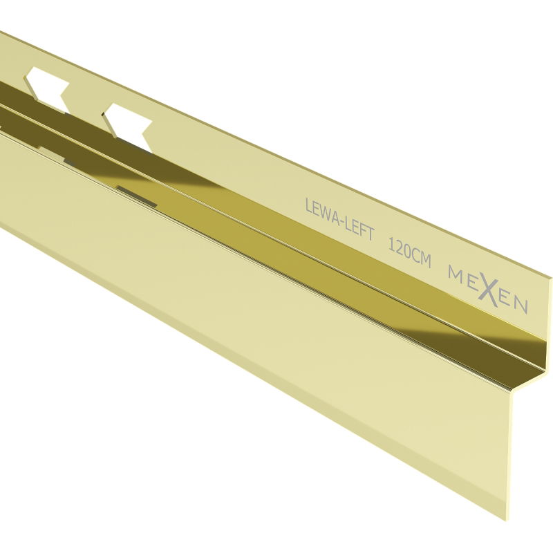 Mexen Line-B stenová spádová lišta 120 cm ľavá, zlatá - 185002120L