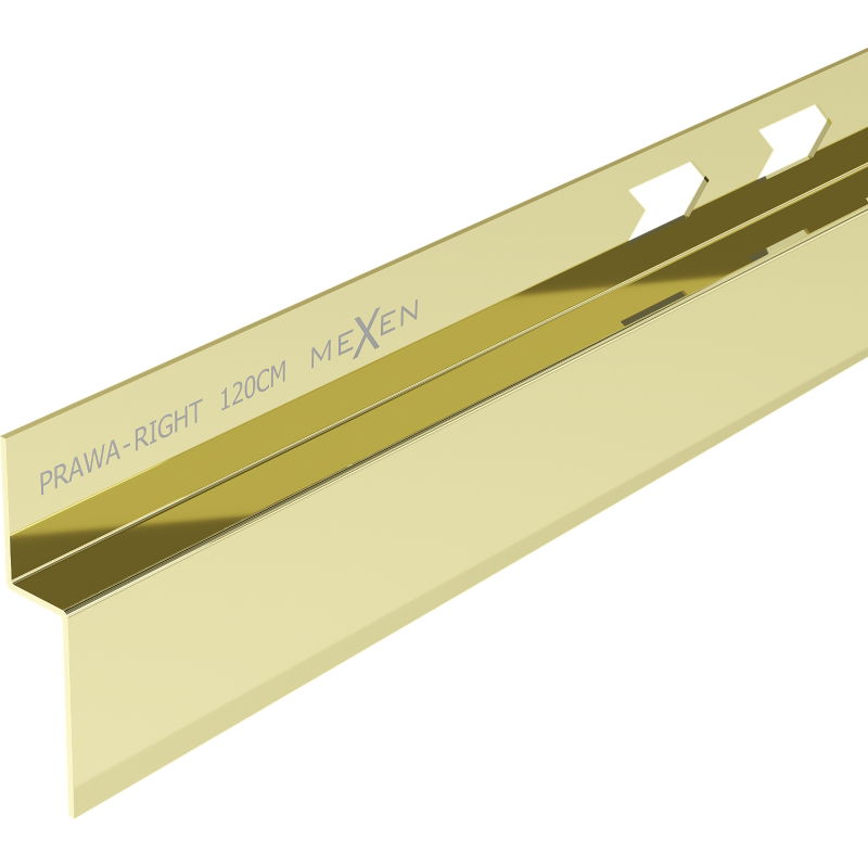 Mexen Line-B bočná odtoková lišta 120 cm pravá, zlatá - 185002120R