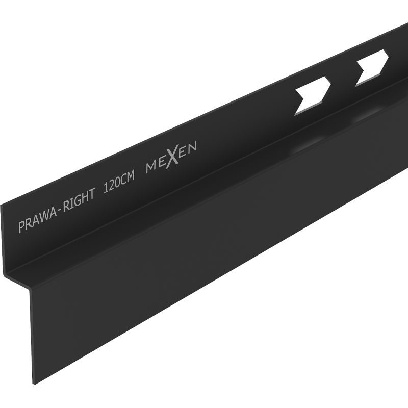 Mexen Line-B stenová odtoková lišta 120 cm pravá, čierna - 187002120R
