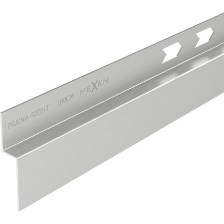 Mexen Line-B lišta so sklonom pri stene 180 cm pravá, inox - 181002180R